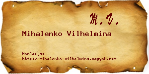 Mihalenko Vilhelmina névjegykártya